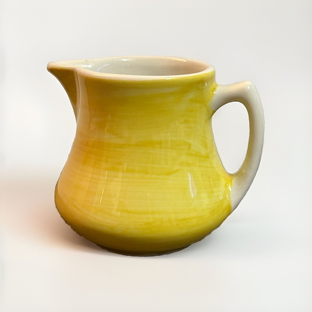 Jackson Custom China Yellow Creamer Pitcher Vintage Falls Creek PA USA Artisan